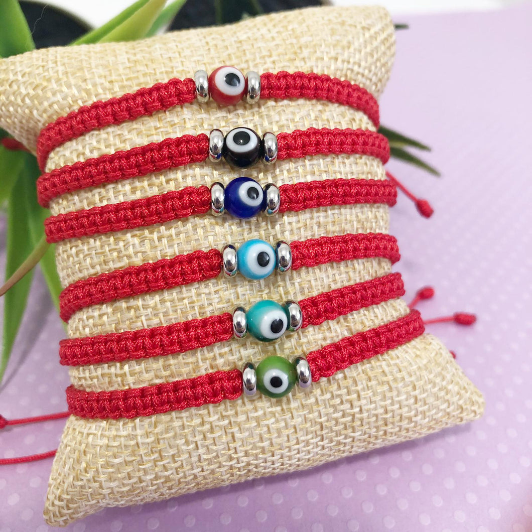 Evil Eye Bead in Macrame